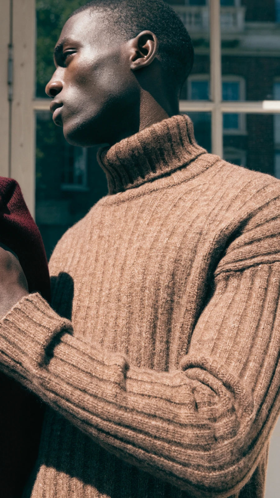 Wool Blend Turtleneck Sweater Pullover Thick Warm Knitwear