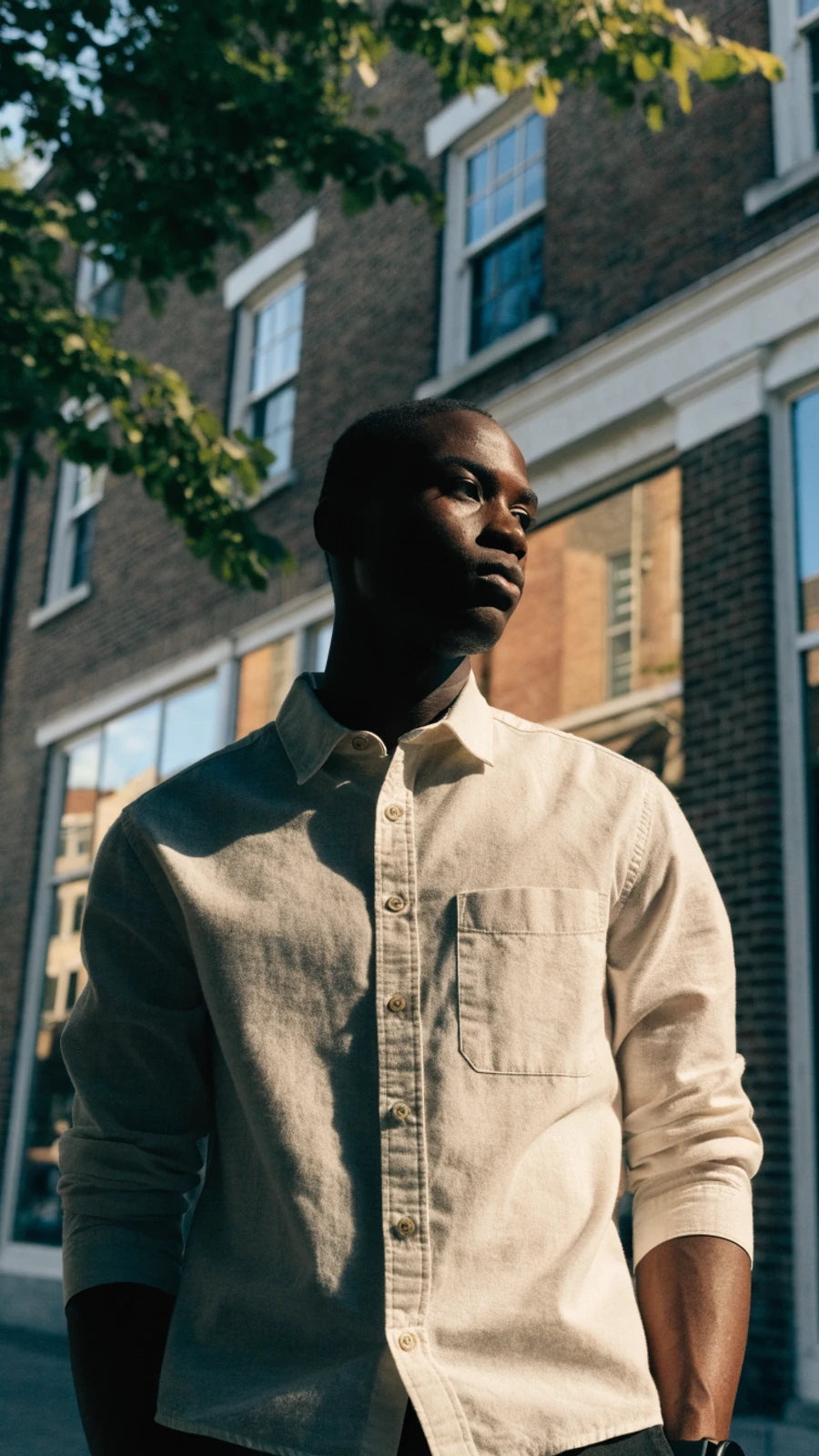 Solid Oxford Shirt Long Sleeve Button Down Shirts with Pocket